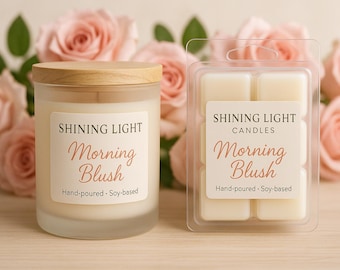 Rosenblüte Soja-Kerze: Romantische Blumenduft - Morgenröte