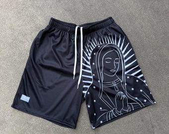 Virgen de Guadalupe Mesh shorts
