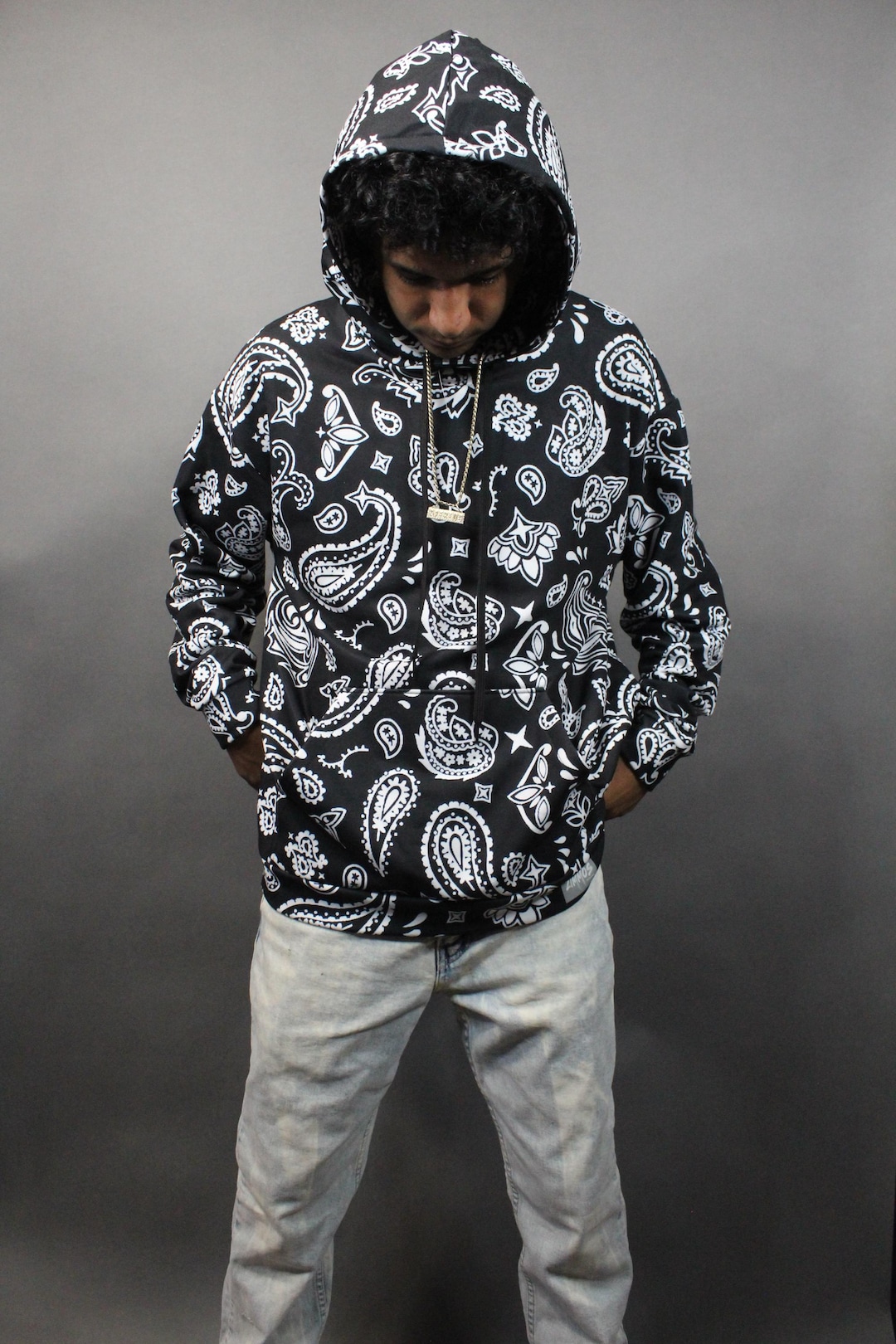黒 NEIGHBORHOOD 21AW BANDANA CHOPPED DOWN NEIGHBORHOOD ネイバーフッド 21AW BANDANA CHOPPED/EC-HOODED