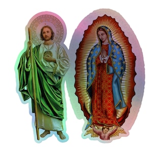 San Judas Tadeo i Guadalupe Holographischer Aufkleber