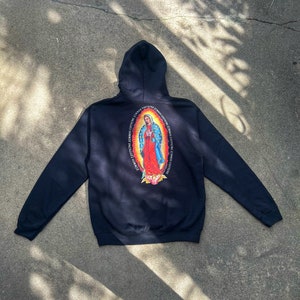 Guadalupe Hoodie, Virgen de Guadalupe Sweatshirt Hoodie, Virgin Mary Hoodie, Catholic Clothing,
