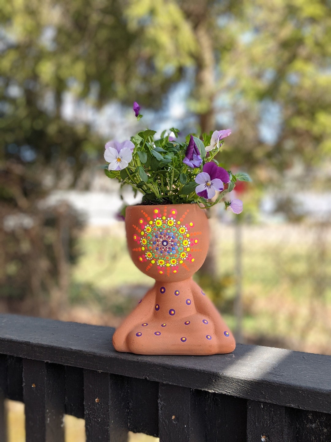 Mandala Planter Home Decor Garden Planter Garden Gifts Etsy