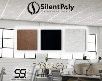 SilentPoly™ Acoustic Ceiling Tiles NEW Decorative Polyester Tiles for Grid Ceilings 2x2 -or- 2x4