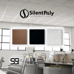 SilentPoly™ Acoustic Ceiling Tiles NEW Decorative Polyester Tiles for Grid Ceilings 2x2 -or- 2x4