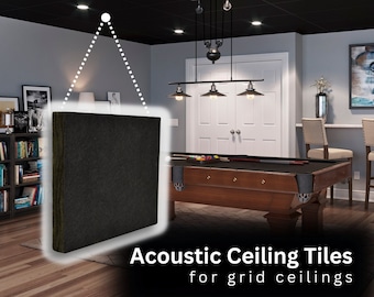 Black Fiberglass Acoustic Ceiling Tiles, Sound Absorption (2x2 or 2x4)