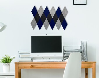 Polyester Acoustic Diamond Wall Art (6 Pieces), Peel & Stick, Home/Office Décor