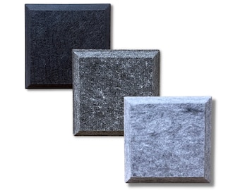 Acoustic Polyester Wall Tiles, Beveled Edge, Peel & Stick, USA Made (18 Pieces)