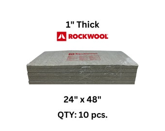 Mineral Wool Acoustic Panels (10 Pack), 24x48, Fire Rated