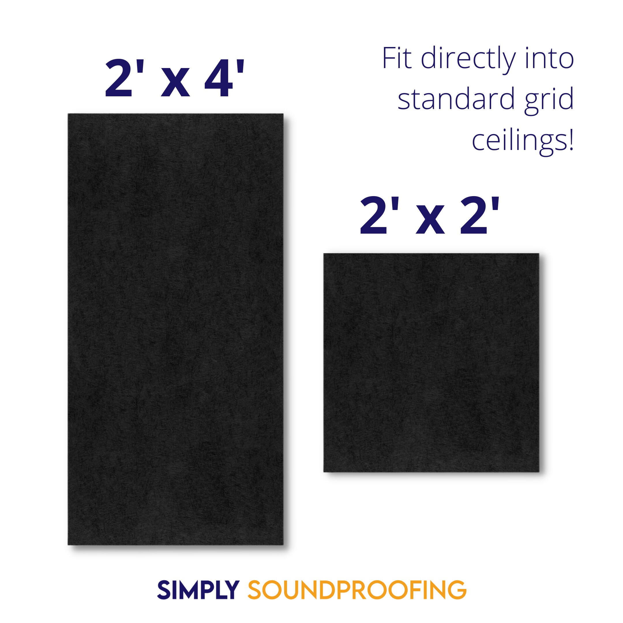Silentceiling™ Black Acoustic Ceiling Tiles 2x2 or 2x4 Sound Absorption
