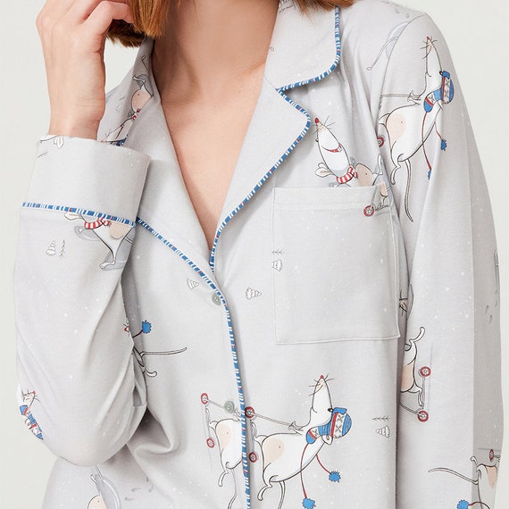 Cotton Pajamas Women Preppy Pjs Cozy Warm Pjs Button Down Pjs Cute Comfy Pjs Soft Cotton Sleepwear Xmas Gift Her Gift Daughter Mom Gift Etsy Canada