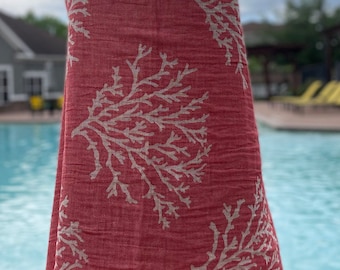 Coral Beach Towel Cotton, Soft Pool Towel, Turkish Cotton Hammam Towel, Quick Dry Spa Towel, Lightweight Gym Towel, Bachelorette Gifts