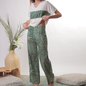 Cotton Loungewear Women Leopard Lounge Set, Viscose Pajamas Soft Sleepwear, Preppy Pjs, Casual Home wear, Comfy Pjs Xmas Gift Her Gift Mom