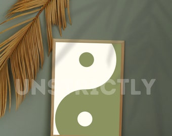 Balance Collection IMPRESIÓN DIGITAL Ying Yang Arte Contemporáneo Verde