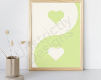 Colección Balance IMPRESIÓN DIGITAL Ying Yang Arte Contemporáneo Verde Lima