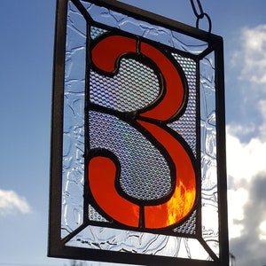 Stained glass custom House numbers or Birthday gifts. Designed to be hung in a window or in a stand on a shelf image 2