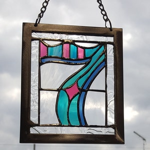 Stained glass custom House numbers or Birthday gifts. Designed to be hung in a window or in a stand on a shelf image 1