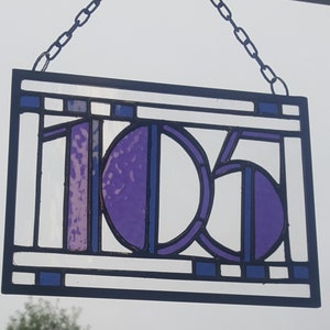 Stained glass custom House numbers or Birthday gifts. Designed to be hung in a window or in a stand on a shelf image 4