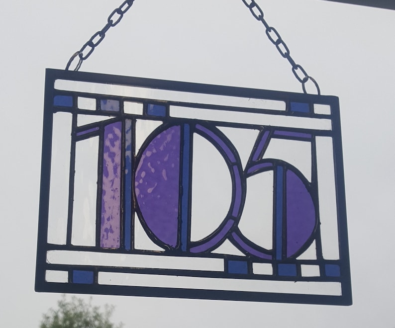 Stained glass custom House numbers or Birthday gifts. Designed to be hung in a window or in a stand on a shelf image 4