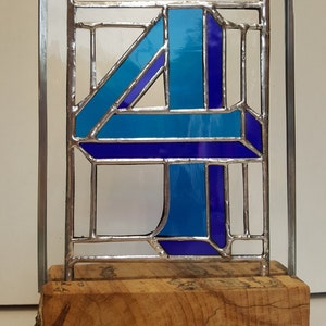 Stained glass custom House numbers or Birthday gifts. Designed to be hung in a window or in a stand on a shelf image 5