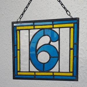 Stained glass custom House numbers or Birthday gifts. Designed to be hung in a window or in a stand on a shelf image 3