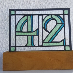 Stained glass custom House numbers or Birthday gifts. Designed to be hung in a window or in a stand on a shelf image 8