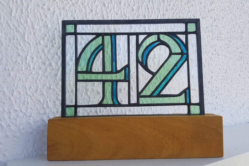 Stained glass custom House numbers or Birthday gifts. Designed to be hung in a window or in a stand on a shelf image 8