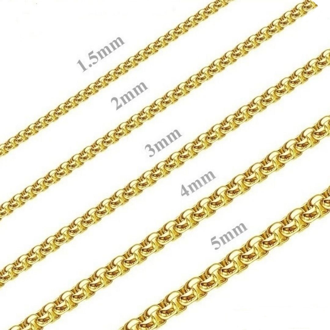18k Gold Plated Stainless Steel Round Box Chain Bracelet Etsy
