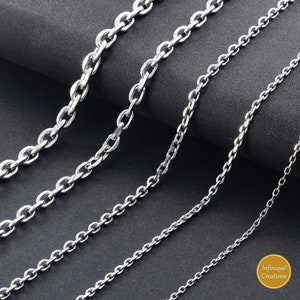 Stainless Steel Chain Silver Cable Rolo Link Necklace Bracelet 7