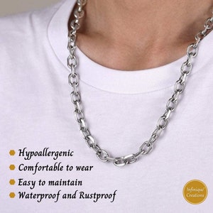 Stainless Steel Chain Silver Cable Rolo Link Necklace Bracelet 7