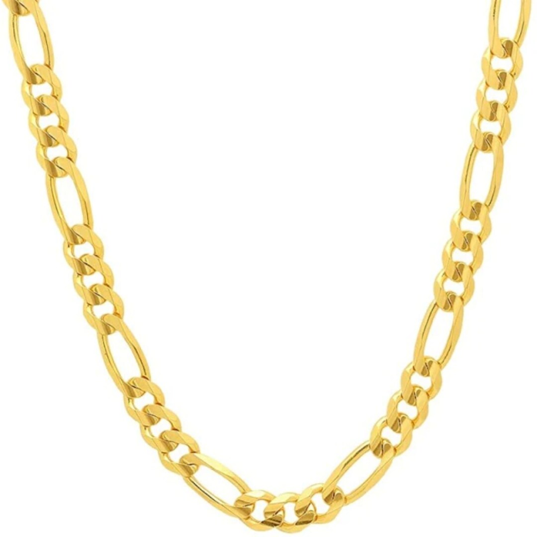 Inox Jewelry Stainless Steel Gold IP 6 mm Figaro Chain Necklace 24 Inox Jewelry Stainless Steel Gold IP 6 mm Figaro Chain Necklace 24
