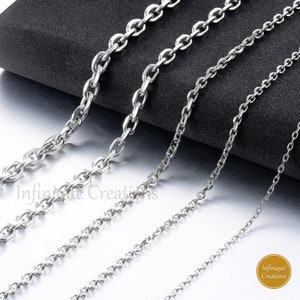 5612F Wholesale 5 pc of 19 inches stainless steel cross link necklaces 