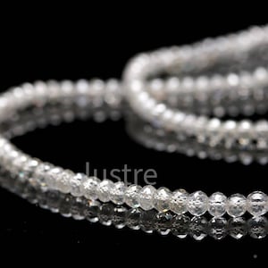 AAA+ Sparkling Clear White Diamond Bead 100% Natural Rare Snow White Diamond Faceted Rondelle Bead jewelry supplies on sale diamond beads