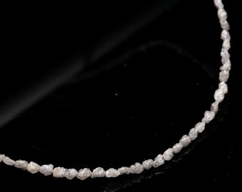 Raw Diamond Necklace: Handmade Sterling Silver Gemstone Jewelry