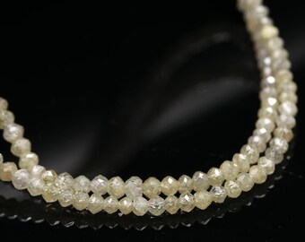 Perles Diamant Jaune Naturel En Forme De Rondelle - Taille 1 à 3 Mm, Qualité I3, Pour Création De Bijoux
