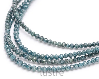 AAA+ Faceted Blue Diamond Beads: 3.5mm, 15 Inch Strand
