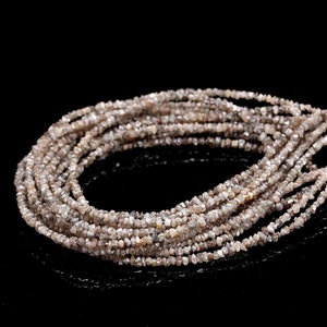 Raw Champagne Diamond Beads: Natural Uncut Nuggets (2-3 mm)