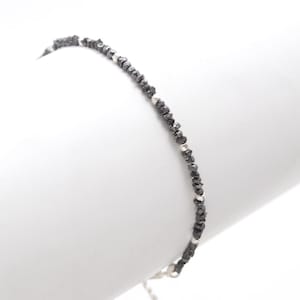 Raw Black Diamond Bracelet: Sterling Silver Beaded Jewelry