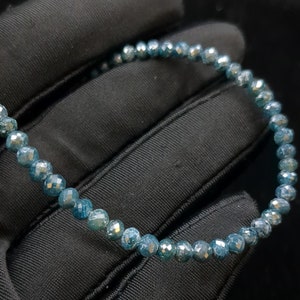 Blue Diamond Bead AAA+ Top Quality Blue diamond Faceted Round bead 3.5 - 4.5 mm sparkling beaded necklace handmade beads for jewelry making