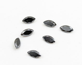 Loose Black Diamond 2.5 x 5 mm Black Marquise Cut Stone Faceted Black Diamond Stone Fancy Loose Cut Stone Diamonds Mothers Day