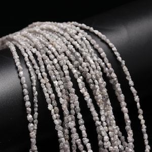100% Natural Grey Diamond Uncut Beads 2 - 3 mm Raw Rough Diamond Beads Gray Diamond Tumble Beads Christmas Gift