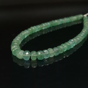 Precious Emerald Beads Top Quality Emerald Beads For Jewelry Making 4.5 - 6 mm Faceted Rondelle Emerald Beads Christmas Gift for Her