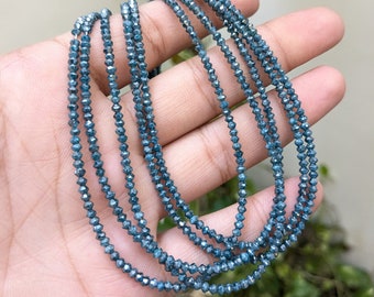 AAA Blue Diamond Rondelle Perlen: Facettierte Schmuckherstellung (2.5-3.3 mm)