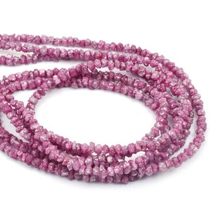 Pink Raw Rough Diamond Bead 3.5 - 4.5 mm Pink Diamond Nuggets AAA Quality Pink Uncut Diamond Bead Personalized Jewelry Birthday Gift For Her