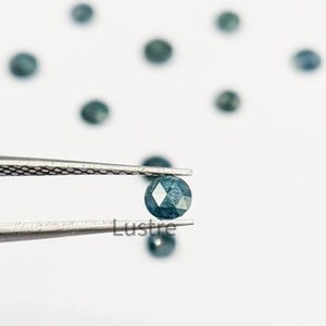 Salt and Pepper Blue Round Rose cut Diamond 100 Pcs Loose Blue Fancy Faceted Diamond Cabochon Diamond cut stone ring Birthday Gift