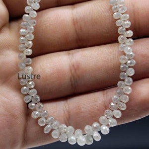 Witte Briolette diamantkralen 2,4 - 4 mm BESTSELLER natuurlijke fancy vorm witte diamant kraal gefacetteerde gepersonaliseerde sieraden
