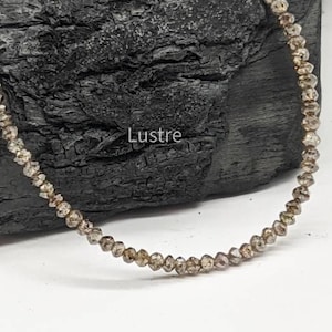 Champagne Diamond Bead AAA+ faceted rondelle 100% Natural Handmade Jewelry necklace Birthday Gift for Her bulk Beads for Jewelry Making