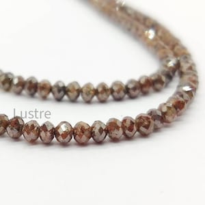 Red Champagne Diamond Beads: 3mm Faceted Rondelle, Jewelry Making