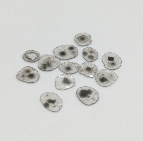 Salt and Pepper Diamond Slices: Natural Loose Diamonds (4-7 mm)