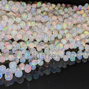 Äthiopische Feueropal Tropfen-Perlen: AAA + Qualität, 16-Zoll-Strang