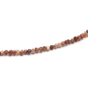 AAA Red Rough Diamond Silver Necklace 2 - 3 mm 100% Natural champagne Raw Diamond Beaded Necklace 925 Sterling Silver Necklace Christmas